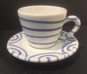 GMUNDNER KERAMIK Espresso-Set blaugeflammt