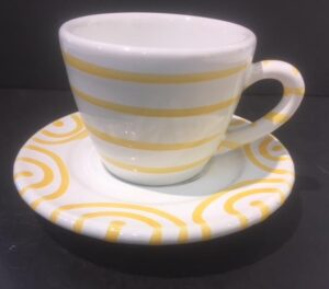 GMUNDNER KERAMIK Espresso-Set gelbgeflammt