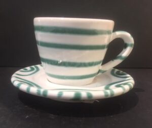 GMUNDNER KERAMIK Espresso-Set grüngeflammt
