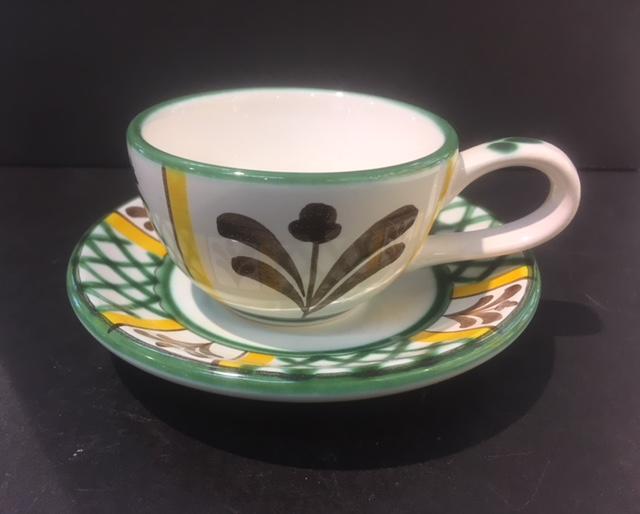 GMUNDNER KERAMIK Mokkatasse mit Untertasse Jagd