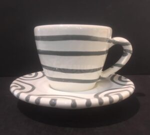 GMUNDNER KERAMIK Espresso-Set graugeflammt