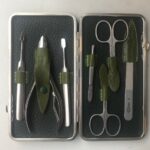 Maniküre Reise-Set In Lederetui – Mit Schere, Nagelknipser, Feile & Pinzette